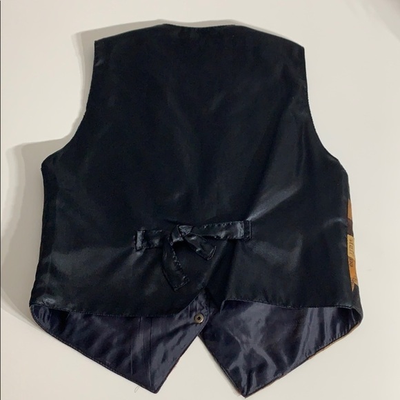 Vintage DS Don’t Stop western Leather Newsprint Vest medium patchwork women’s - Picture 7 of 7